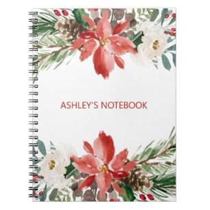 Carnet Fleurs D'Aquarelle Et Pinecone