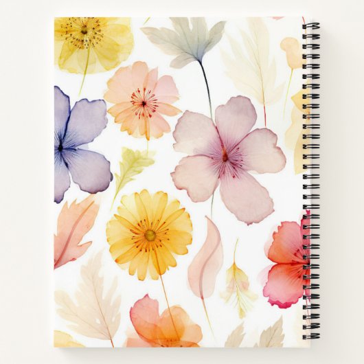 Carnet Fleurs d'aquarelle Inspiration de l'enseignant (Dos)