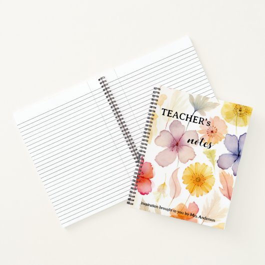 Carnet Fleurs d'aquarelle Inspiration de l'enseignant (Intérieur)