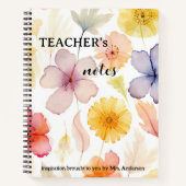 Carnet Fleurs d'aquarelle Inspiration de l'enseignant (Devant)