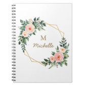 Carnet Fleurs d'aquarelle modernes Monogramme Nom du scri (Devant)