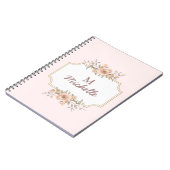 Carnet Fleurs d'aquarelle modernes Monogramme Nom du scri (Côté gauche)