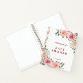 Carnet Fleurs d'aquarelle rose Baby shower invité (Intérieur)