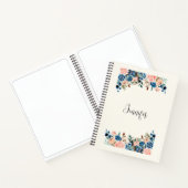 Carnet Fleurs d'aquarelle rose et bleu (Intérieur)