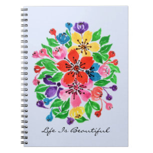 Carnet Fleurs d'arc-en-ciel d'aquarelle