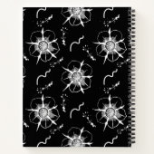 Carnet Fleurs d'art en ligne abstraites blanches sur fond (Dos)