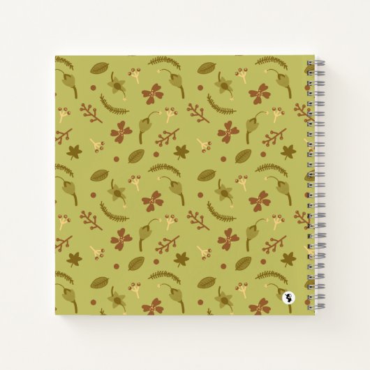 Carnet Fleurs d'art populaire vert (Dos)