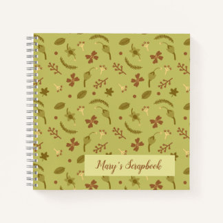 Carnet Fleurs d'art populaire vert