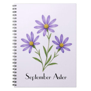 Carnet Fleurs d'Aster de septembre
