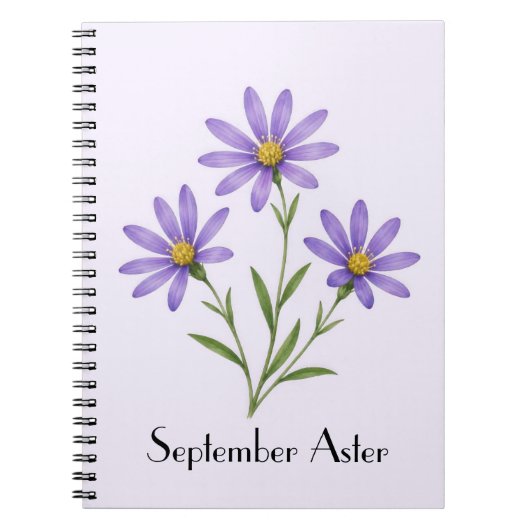 Carnet Fleurs d'Aster de septembre (Devant)