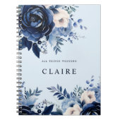 Carnet Fleurs de bleu Mariage bleu clair bleu (Devant)