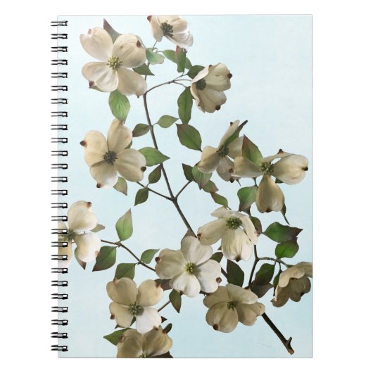 Carnet Fleurs de bois de chien blanc fleurissant (Devant)