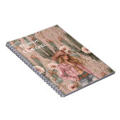 Carnet Fleurs de cactus roses de cactus blond occidental (Côté Droit)