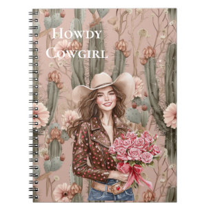 Carnet Fleurs de cactus roses pour coiffeuse Brown occide