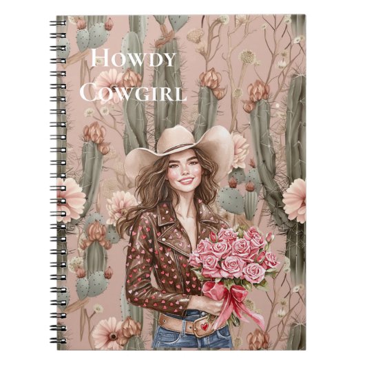 Carnet Fleurs de cactus roses pour coiffeuse Brown occide (Devant)