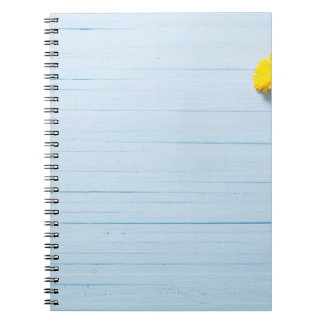 Carnet Fleurs de Calendula : Arrière - plan en bois bleu