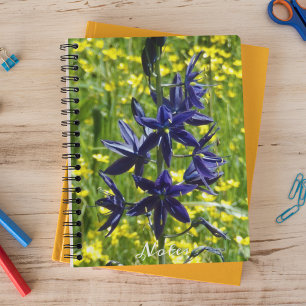 Carnet Fleurs de Camas Bleu et Fleurs Sauvages Jaunes Flo