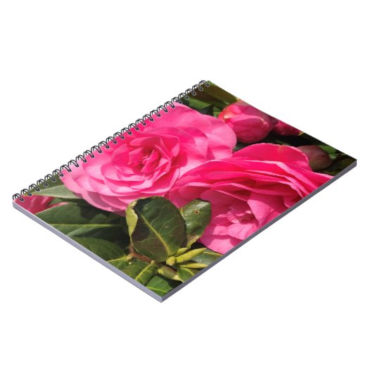 Carnet Fleurs de Camellia rose foncé (Côté gauche)