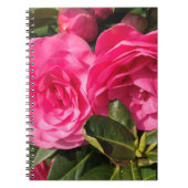 Carnet Fleurs de Camellia rose foncé (Devant)