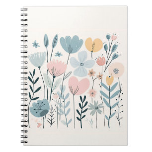 Carnet Fleurs de cartons mignonnes Aquarelle Florale Dess