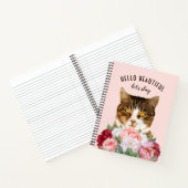 Carnet Fleurs de chats amusantes Bonjour belle rose (Intérieur)