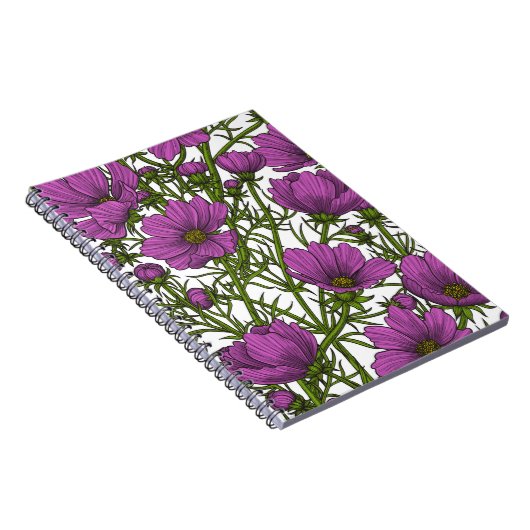 Carnet Fleurs de cosmos violet (Côté Droit)