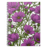 Carnet Fleurs de cosmos violet (Devant)