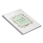 Carnet Fleurs de coton rustiques du Sud sur du bois de gr (Côté Droit)