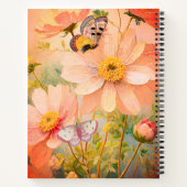 Carnet Fleurs de coucher de soleil avec papillons (Dos)