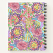 Carnet Fleurs de couleur de Bohème Whimsical sur violet (Dos)