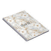 Carnet Fleurs de crème blanche Papillons bleus (Côté Droit)