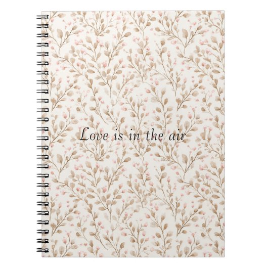 Carnet Fleurs de crème rose romantique amour (Devant)