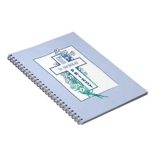 Carnet Fleurs de croix de prêtre personnalisées (Côté Droit)