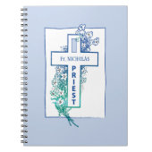 Carnet Fleurs de croix de prêtre personnalisées (Devant)