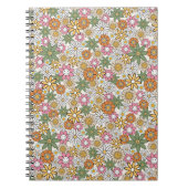 Carnet Fleurs de Daisy Boho 70s Floral Groovy (Devant)