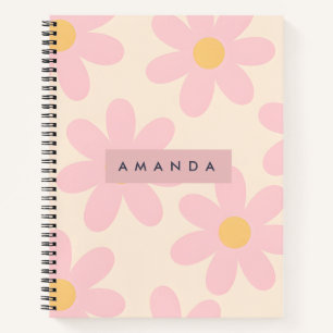 Carnet Fleurs de Daisy Rose Rétro Personnalisées