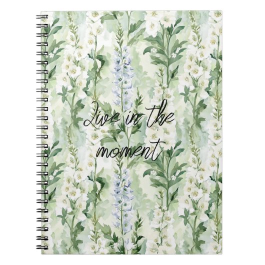 Carnet Fleurs de Delphinium blanc lavande (Devant)