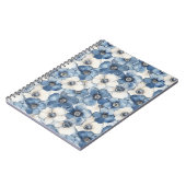 Carnet Fleurs de Denim Bleu Blanc (Côté gauche)