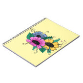 Carnet Fleurs de dessin colorées (Côté gauche)