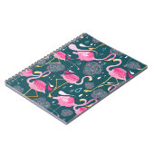 Carnet Fleurs de Flamants roses : Graphisme foncé sans co (Côté gauche)