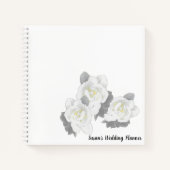 Carnet Fleurs de Gardenia blanches sur blanc (Devant)