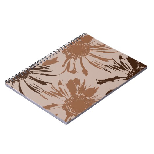 Carnet Fleurs de Gerbera Brown Terre (Côté gauche)