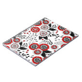 Carnet Fleurs de gribouillis et feuilles en rouge et noir (Côté gauche)