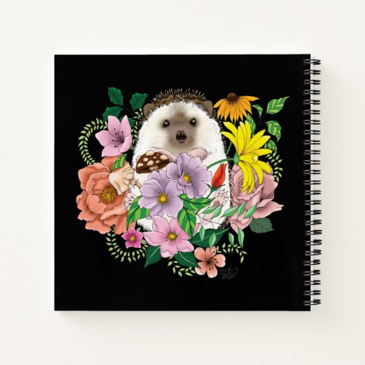 Carnet Fleurs de hérisson mignonnes (Dos)