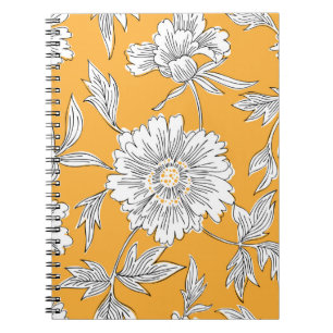 Carnet Fleurs de jardin abstraites dessinées à la main. D