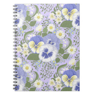 Carnet Fleurs de jardin printanier sur lavande