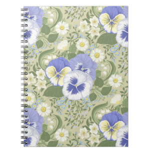 Carnet Fleurs de jardin printanier sur sauge