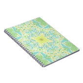 Carnet Fleurs de jardin rétro en vert et jaune (Côté Droit)