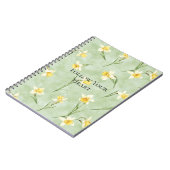 Carnet Fleurs de jonquilles jaune vert menthe (Côté gauche)