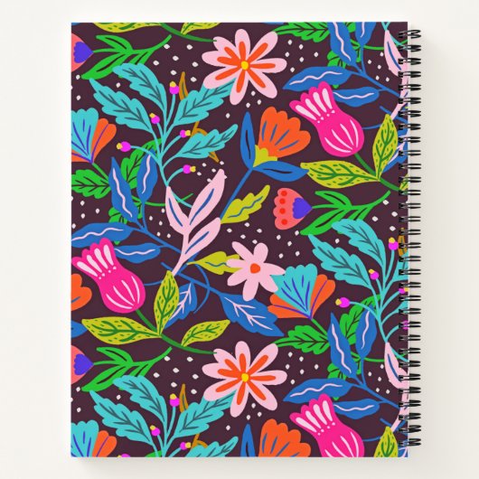 Carnet Fleurs de jungle Texte pourpre (Dos)